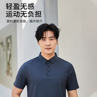 浪莎浪莎 POLO衫男2024运动速干短袖冰丝T恤男父亲节 深灰 XL（135-150斤）