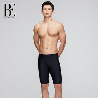 范德安（BALNEAIRE）泳裤男时尚简约字母图案平角五分短裤 50375 黑色 XXL