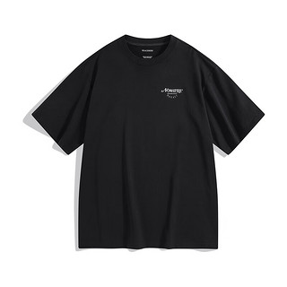 太平鸟男装 2024年夏季黑色短袖T恤潮B2CNE2205 黑色1（阔型） L