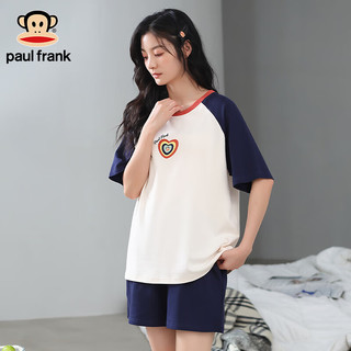 PAUL FRANK大嘴猴睡衣女夏季纯棉短袖短裤女士时尚休闲可外穿家居服套装