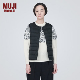 无印良品MUJI 女式 轻量羽绒便携式背心女款马甲马夹秋冬保暖外搭羽绒内胆 黑色 XL(165/92A)