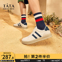 他她(TATA)休闲复古小白鞋男平板鞋男鞋新款新款PBV01AM3 米/蓝 42