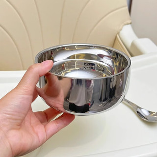 百畅食品级316不锈钢儿童碗双层隔热防烫家用宝宝吃饭喝汤辅食碗 316小号儿童防烫碗（加厚）