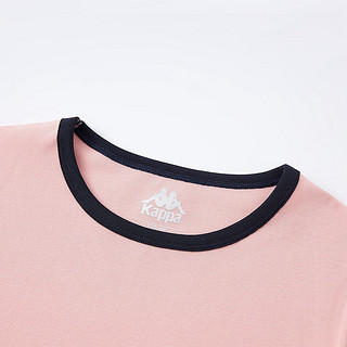 Kappa Kids卡帕儿童短袖T恤夏女童简约百搭休闲外穿运动上衣浅粉色160