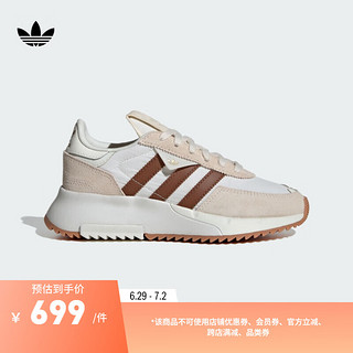 adidas RETROPY F2经典运动鞋女大童儿童阿迪达斯三叶草 白/浅褐/棕红 35.5码