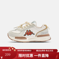 Kappa Kids童鞋2024春季儿童中大童软底休闲鞋时尚百搭男女童运动鞋 卡其 单层 33码