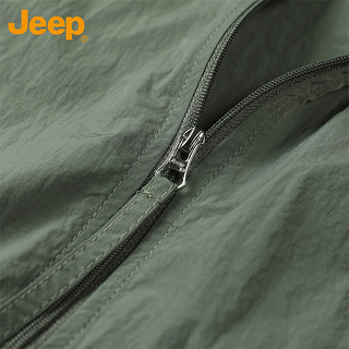 吉普（JEEP）防晒衣外套男女款夏季UPF50+夹克冰丝透气皮肤衣 墨绿 2XL  24121墨绿