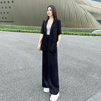 艾靖雅小西装套装女装正装职业高端时尚高档夏季薄款休闲西服外套两件套