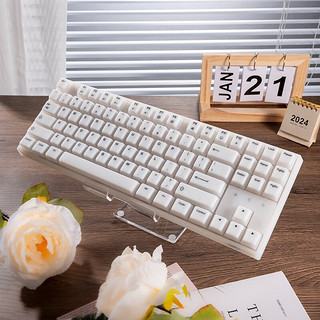 IPI Pone87 硅胶机械键盘 全硅胶包裹 透明PCB 手感细腻 光效通透 凯华轴 珍珠白 单模 87键