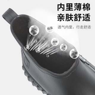 FOOTOPPO雨鞋男短筒水鞋男士成人雨靴防水鞋低帮水靴工地防滑胶鞋套鞋靴 灰色 42码