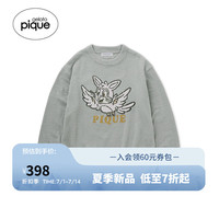 gelatopique24春夏新品男女同款睡衣卡通半边绒套头衫PHNT241970 深蓝色 M
