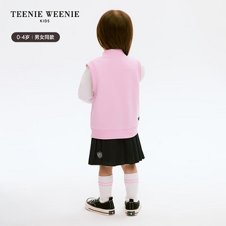 Teenie Weenie Kids小熊童装24春男女宝宝圆领纽扣卫衣马甲 藏青色 100cm