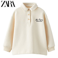 ZARA 折扣季 童装女童 刺绣 POLO 衫领卫衣 4805610 712