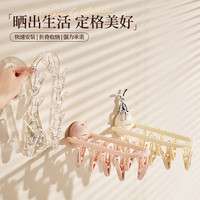 优勤圆球吸盘折叠衣架多夹子壁挂家用晒袜子家用阳台防风袜夹