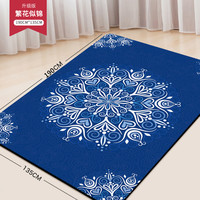 艾米达双人瑜伽垫加宽儿童练功舞蹈垫仰卧起坐训练垫麂皮绒运动垫 繁花似锦【10mm】 190*135cm