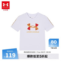 安德玛(Under Armour)男童棉t恤夏季儿童短袖男大童圆领上衣男孩半袖夏装童装231201216
