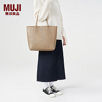 无印良品（MUJI） 手包 环保材料 手提包菜篮子 织包草包 包包 女包 摩卡棕色 大 长30*宽12*高30cm