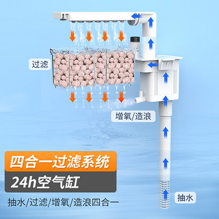 SUNSUN 森森 超白鱼缸自循环客厅小型桌面家用免换水金鱼缸玻璃懒人水族箱