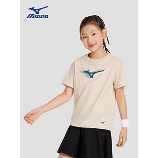 美津浓（MIZUNO）Mizuno儿童短袖T恤透气百搭舒适时尚夏男女中大童