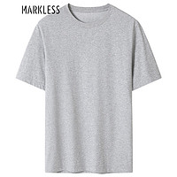 Markless 棉质夏季速干短袖宽松运动t恤 麻花灰 M