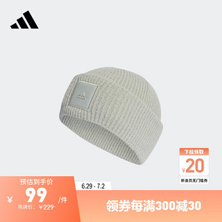 adidas 阿迪达斯 男女冬季运动休闲针织帽子 银灰 OSFW