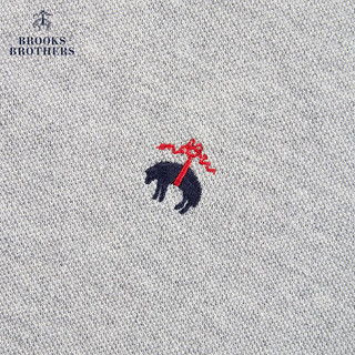 布克兄弟（BrooksBrothers）男24夏刺绣logo纯棉休闲翻领短袖Polo衫 0007-灰色 XS