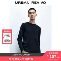 UR秋冬男装时尚基础百搭打底圆领小小织针织衫UMB930002 深灰 M