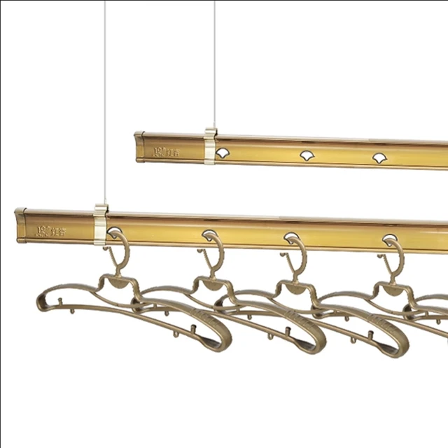 红杏658升降晾衣架手摇自动晒衣架晾衣晒被凉衣架【上门安装】 双杆2.4米15个塑料衣架