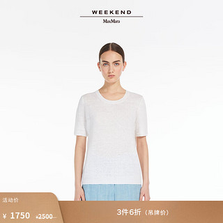 Weekend Max Mara【季末甄选】 2024春夏女装圆领亚麻T恤5361034206 白色 S