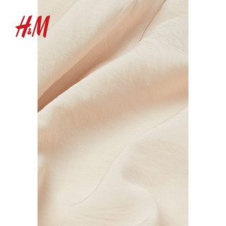 H&M女装连衣裙夏季时尚腰部系带卡夫坦长衫0994907 浅米色 170/104A