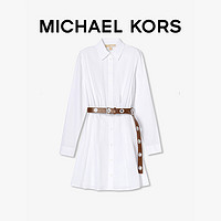 【同价618】MICHAEL KORS 女士翻领单排扣衬衫裙连衣裙 含腰带
