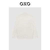 GXG 男装商场同款自然纹理系列白色高领毛衫2022年冬季新品