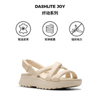Clarks 其乐 纤动系列 女士镂空交叉绑带厚底缓震罗马凉鞋 2618035 奶白色 38