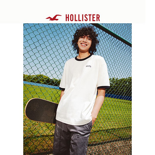 HOLLISTER24夏美式撞色边饰短袖T恤 男女 KI323-4041 白色 XS (170/84A)