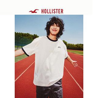 HOLLISTER24夏美式撞色边饰短袖T恤 男女 KI323-4041 白色 XS (170/84A)