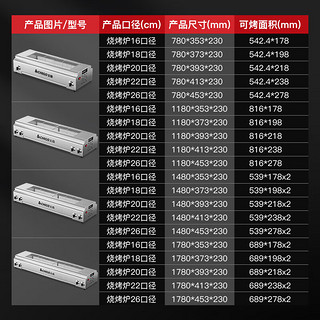 志高（CHIGO）烧烤炉商用无烟燃气液化气烧烤炉户外摆摊烧烤架烤鱼羊牛肉串生蚝炉带熄火保护 120型26口径