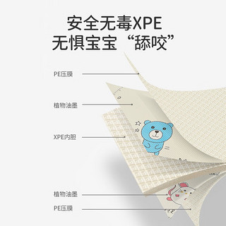 欧孕（OUYUN）爬行垫XPE婴儿宝宝爬爬垫双面加厚家用地垫整张卷筒春季 喷水大象【双面图案+包边】 150cm*180cm加厚(1.8左右)