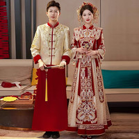 枝己秀禾服新娘婚纱2024结婚中式礼服古装嫁衣敬酒服凤冠霞帔 231109(仅女装) S