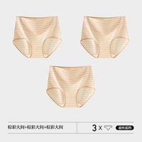 花花公子中高腰纯棉内裤女2024全棉大码女士透气三角无痕抗菌 (高腰)棕彩大间3 XL