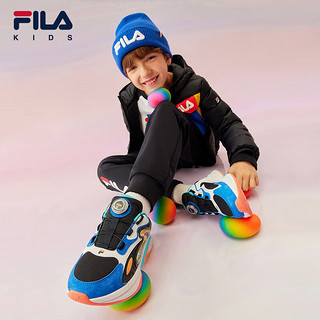 FILA【鲸鱼鞋】斐乐童鞋儿童跑步鞋中大童儿童复古跑鞋 传奇蓝/鹅蛋黄-NB 40码 内长25.0cm