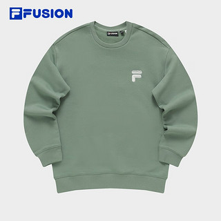 FILA FUSION斐乐潮牌款针织套头衫冬季时尚加绒卫衣 岩灰绿-TQ 185/104A/XXL