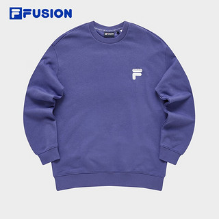 FILA FUSION斐乐潮牌款针织套头衫冬季时尚加绒卫衣 乐迪蓝-BU 160/84A/XS