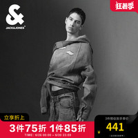 杰克·琼斯(JACK&JONES)男装春季牛仔外套男水洗破洞复古休闲翻领夹克上衣高级感痞帅衣服 E40浅牛仔蓝 常规 175/96A/M