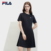 FILA 斐乐官方女装针织连衣裙2024夏新款时尚休闲基础防晒收腰裙子 传奇蓝-NV 1