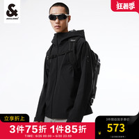 杰克·琼斯(JACK&JONES)春季新款男装潮流上衣直筒抽绳连帽夹克衣服外套