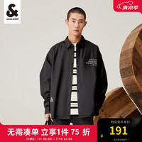 杰克·琼斯（JACK&JONES）男士春季新款潮休闲通勤字母外套宽松舒适长袖衬衫男装衣 -E40