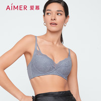 爱慕内衣女风琴杯透气无钢圈小胸聚拢蕾丝文胸丰巢AM177603灰蓝色B75