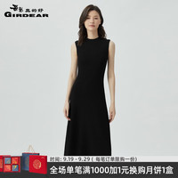哥弟真的好无袖后腰镂空中长款针织洋装小黑连衣裙A500233 A500256 黑-常规 M(3码)