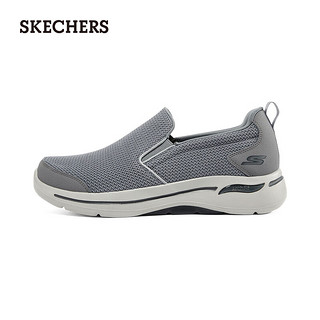 斯凯奇（Skechers）男士一脚蹬健步鞋缓震舒适乐福鞋216260 炭灰色/CHAR 41 