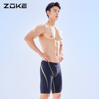 洲克ZOKEZOKE 游泳训练五分竞技运动泳裤117536977-1 黑色/黄色 2XL